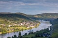 Moselle river valley as seen from Graach towards Wehlen Royalty Free Stock Photo