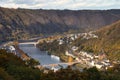 Moselle river in a valley next to the town Cochem Royalty Free Stock Photo