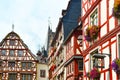 Moselle Valley Germany: View to historic half timbered houses in the old town of Bernkastel-Kues Royalty Free Stock Photo