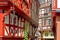 Moselle Valley Germany: View to historic half timbered houses in the old town of Bernkastel-Kues Royalty Free Stock Photo