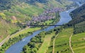 Moselle valley overlooking Ediger-Eller and the Mosel Royalty Free Stock Photo