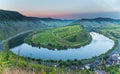 Moselschleife at Bremm at sunset panorama Royalty Free Stock Photo