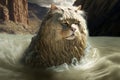 Moses Cat as famous historic character illustration generative ai Royalty Free Stock Photo