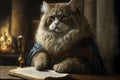 Moses Cat as famous historic character illustration generative ai Royalty Free Stock Photo