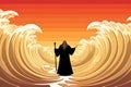 Moses dividing the red sea in exodus Royalty Free Stock Photo