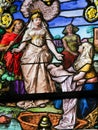 Moses found in the Nile - Stained Glass Royalty Free Stock Photo