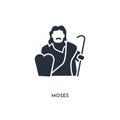 Moses icon. simple element illustration. isolated trendy filled moses icon on white background. can be used for web, mobile, ui