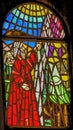 Moses Leading Stained Glass Memorial Church Mount Nebo Jordan