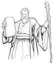 Moses Line Art Royalty Free Stock Photo