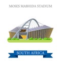 Moses Mabhida Stadium in South Africa. Flat vector Royalty Free Stock Photo