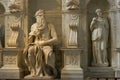 Moses by Michelangelo in the church of San Pietro in Vincoli in the city of Rome