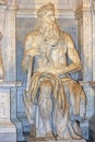 Moses by Michelangelo, part of the tomb of Pope Julius II in San Pietro in Vincoli, Rome Royalty Free Stock Photo