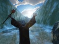 Moses parting the Red Sea Royalty Free Stock Photo