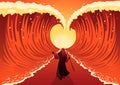 Moses dividing the red sea Royalty Free Stock Photo