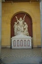 Moses in prayer for his people for help against the Amalekites, supported by the high priests Aaron and Hur. Potsdam, Germany