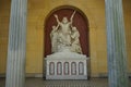 Moses in prayer for his people for help against the Amalekites, supported by the high priests Aaron and Hur. Potsdam, Germany