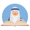 Moses reading Passover Haggadah