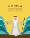 Moses Splitting The Sea - Moses splitting the red sea with the Israelite leaving Egypt. Royalty Free Stock Photo