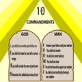 Moses and Ten Commandments. line art illustrator - vector Royalty Free Stock Photo