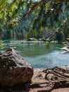 Mosigo Lake in San Vito di Cadore inside Italian Dolomites Alps Scenery