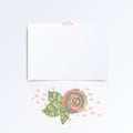 Mosk up vector template of empty greeting card with flower