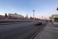 Moskow Moskva River embankment near Kremlin at night-- the most popular view of Moscow, Russia Royalty Free Stock Photo