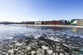 Moskow Moskva River embankment, Russia winter day, Royalty Free Stock Photo