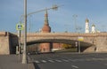 Moskvoretskaya embankment in an early sunny morning. Royalty Free Stock Photo