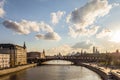 Moskvoretskaya and raushskaya embankment of Moscow river