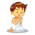 Moslem Boy Hajj Praying Royalty Free Stock Photo