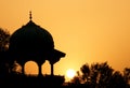 Moslem Fortress Silhouette At Sunrise. Taj Maha