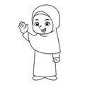 Moslem Girl Hajj BW