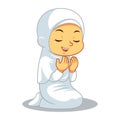 Moslem Girl Hajj Praying Royalty Free Stock Photo