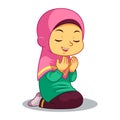 Moslem Girl Praying
