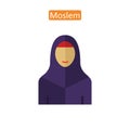 Moslem in hijab icon.