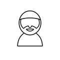 Moslem man with beard and sideboard. Simple monoline icon style for muslim ramadan and eid al fitr celebration