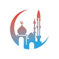 Moslem mosque icon Illustration design template logo