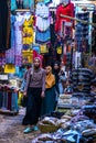 Moslem People of Egypt go shopping at Luxor Souq