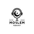 Moslem podcast logo design template vector eps 10