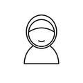 Moslem Women with hijab. Simple monoline icon style for muslim ramadan and eid al fitr celebration