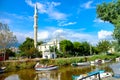 Mosque at a small creek in Akcay, Balikesir province, aegean Turkey