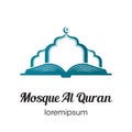 Mosque Alquran Green Color logo or symbol template design Royalty Free Stock Photo