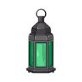 mosque arabic lantern cartoon vector illustration