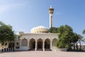 mosque in area Bastakiya old town with arabic architecture in Dubai, UAE. minaret in the blue sky Royalty Free Stock Photo