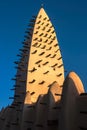 Mosque of Bobo-Dioulasso building exterior at sunset, landmark of Burkina Faso, West Africa