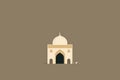 A mosque on a brown background with a dome on the bottom. AI generation Royalty Free Stock Photo