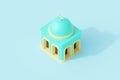 Mosque building for islamic religion pray place. 3d render illustration