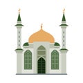 Mosque Building, Islamic Religious Temple, Ancient Architectural Construction Vector Illustration