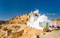 Mosque at Chenini, a a fortified Berber village in Southern Tunisia Royalty Free Stock Photo