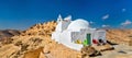 Mosque at Chenini, a a fortified Berber village in Southern Tunisia Royalty Free Stock Photo